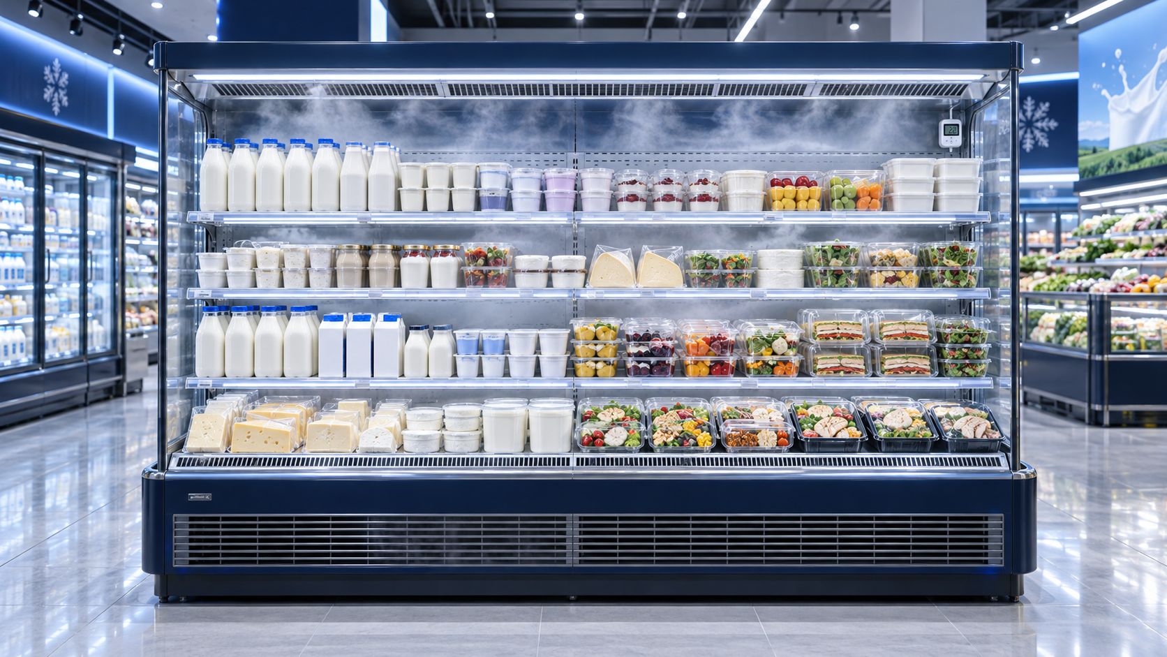 How temperature management systems prevent spoilage in open multideck cases