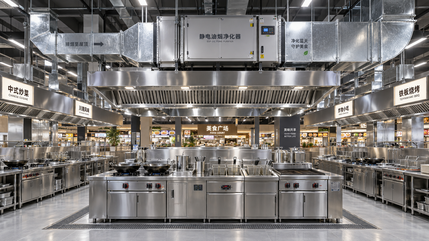 When electrostatic grease filtration suits a high-traffic food court