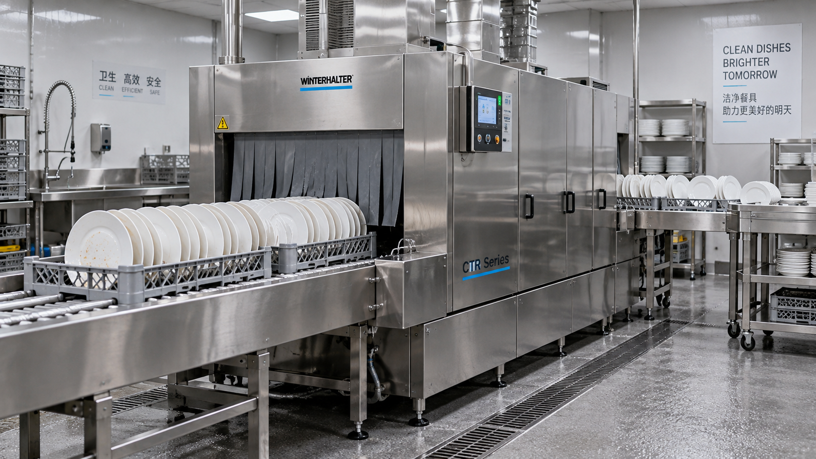 How are labor shortages shaping the industrial dishwasher market?