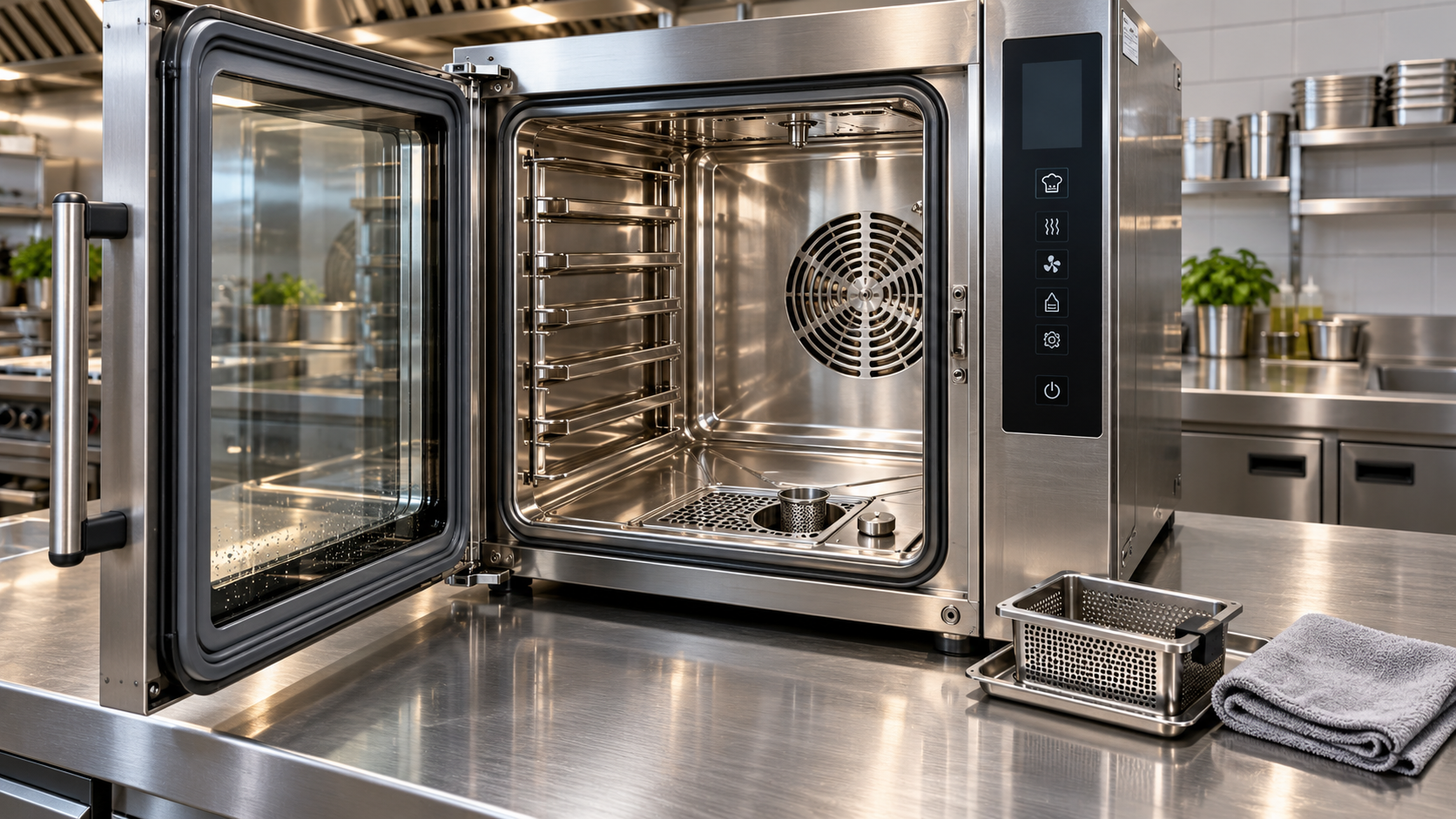 What needs manual cleaning in self-cleaning combi steam ovens?