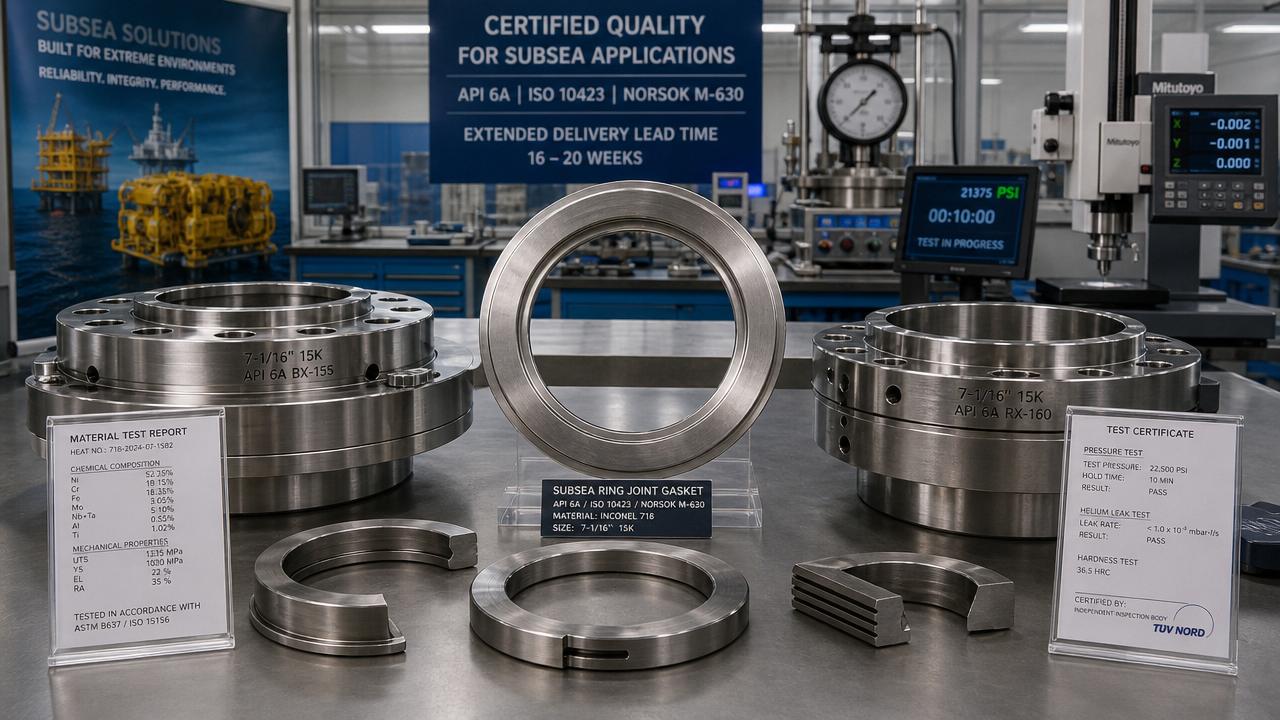 Subsea Ring Joint Gasket Lead Times Stretch to 26 Weeks