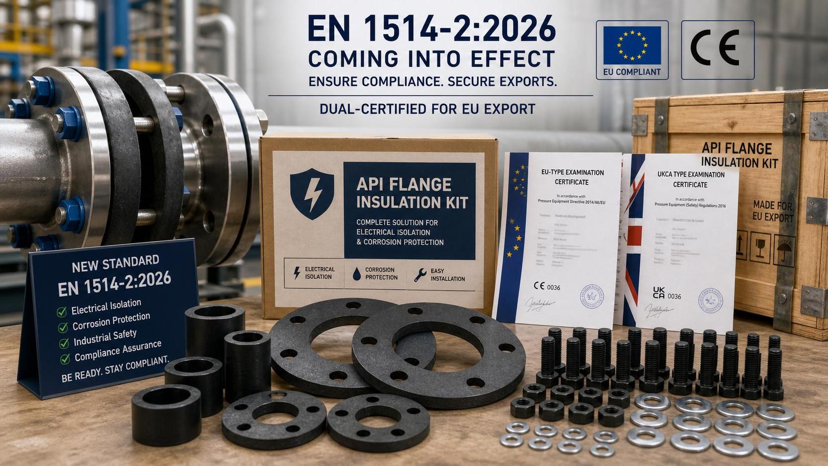 EN 1514-2:2026 Takes Effect as Dual Certification Becomes Mandatory for EU-Bound API Flange Insulation Kits