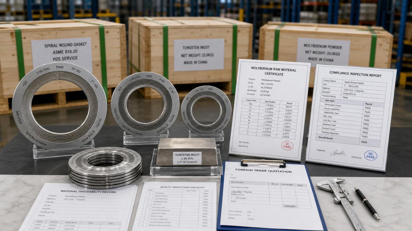 China Adds Tungsten/Molybdenum Traceability to H2S Gasket Export Quotes