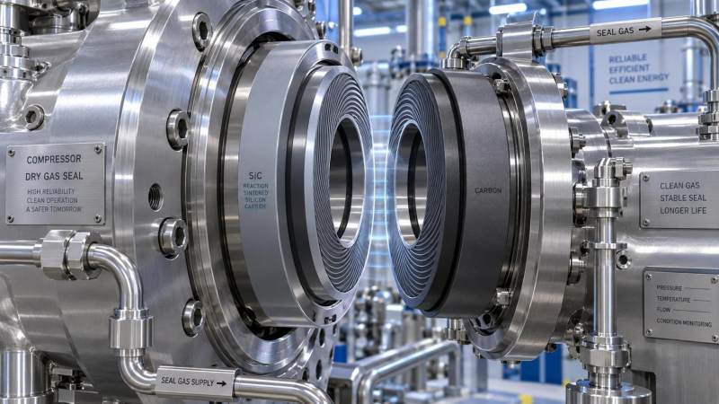 When are reaction bonded silicon carbide seal faces suitable for dry gas seals?