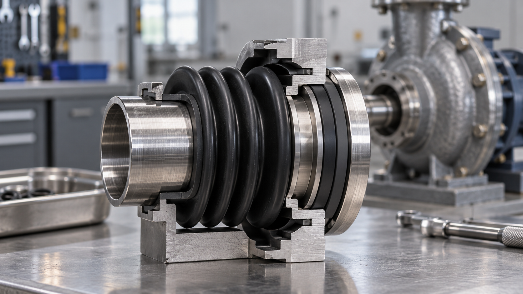 Do elastomer bellows seals reduce shaft wear compared to pusher seals?