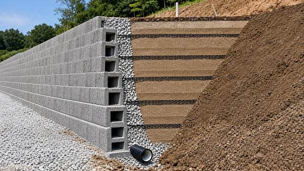 Soil Reinforcement Geosynthetics for Retaining Walls: Key Design and Drainage Checks