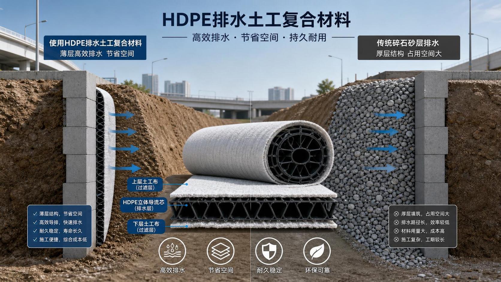 Drainage Geocomposites HDPE: When They Outperform Traditional Layers