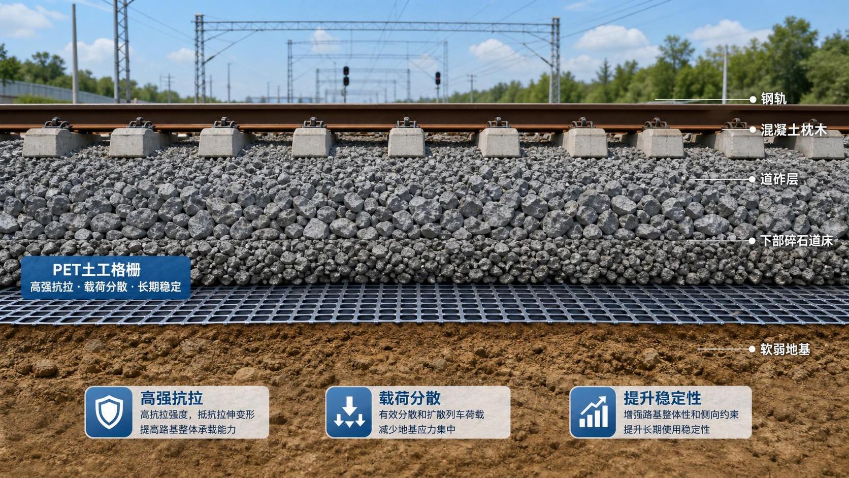 High-Strength Railway Subgrade Reinforcement: When PET Geogrids Work Best