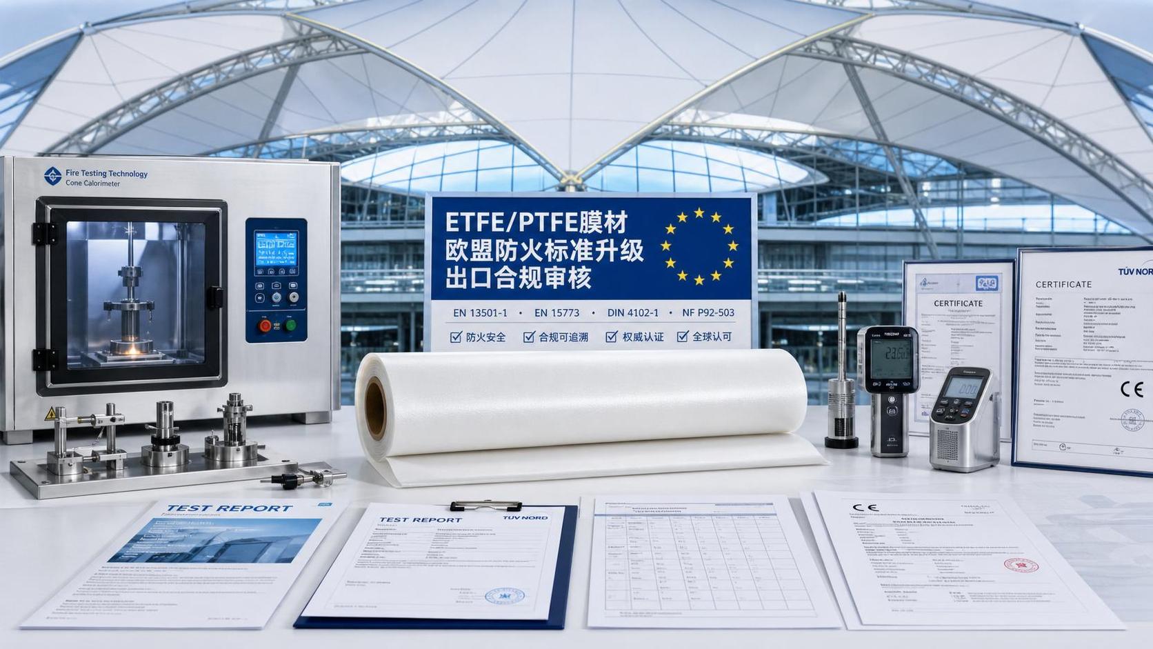 EN 13501-1:2026 Raises Fire Test Bar for ETFE/PTFE Membranes