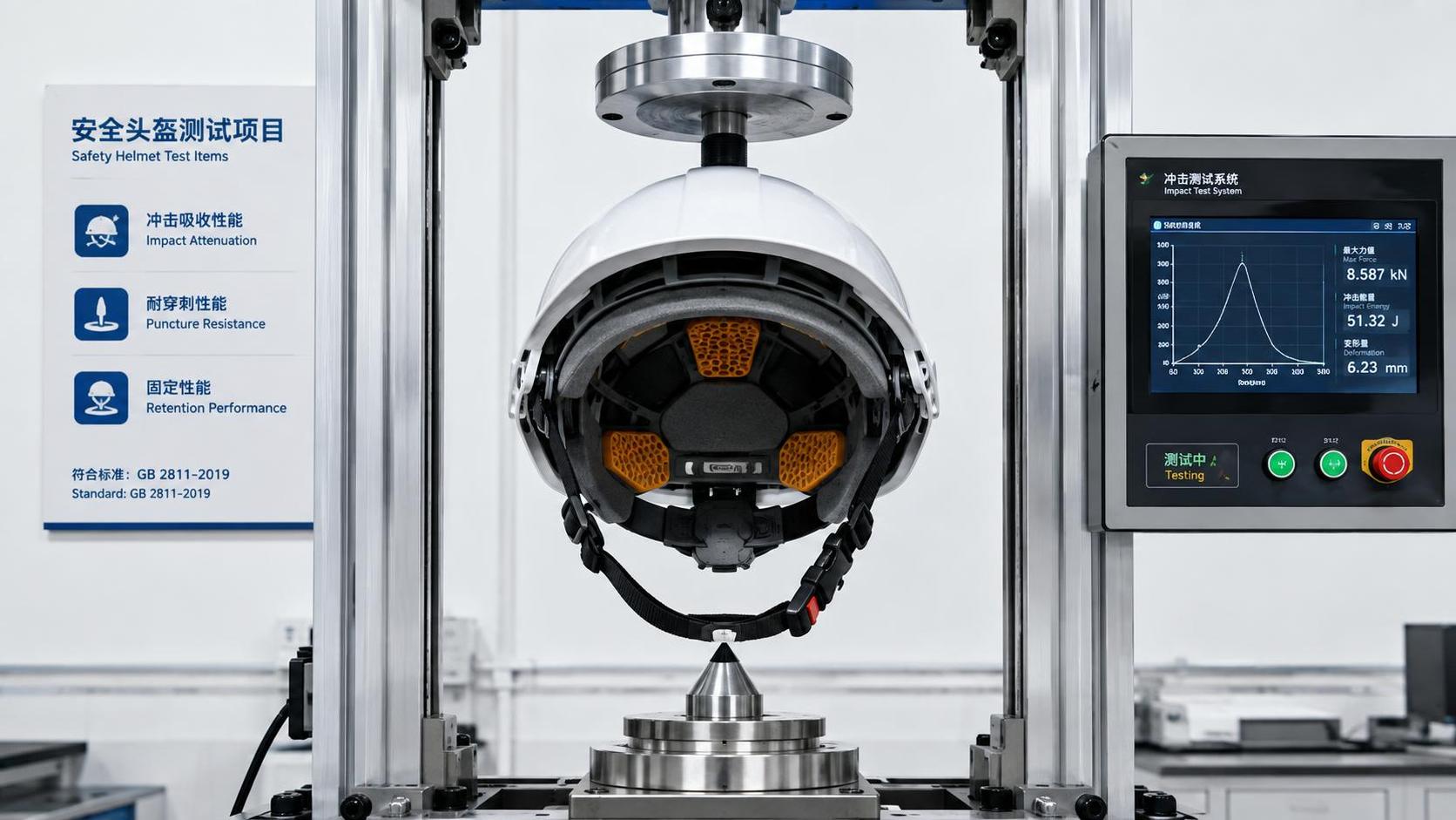 How impact resistance for helmets is tested in safety standards