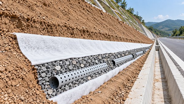 When are needle punched nonwoven geotextiles suitable for slope drainage?