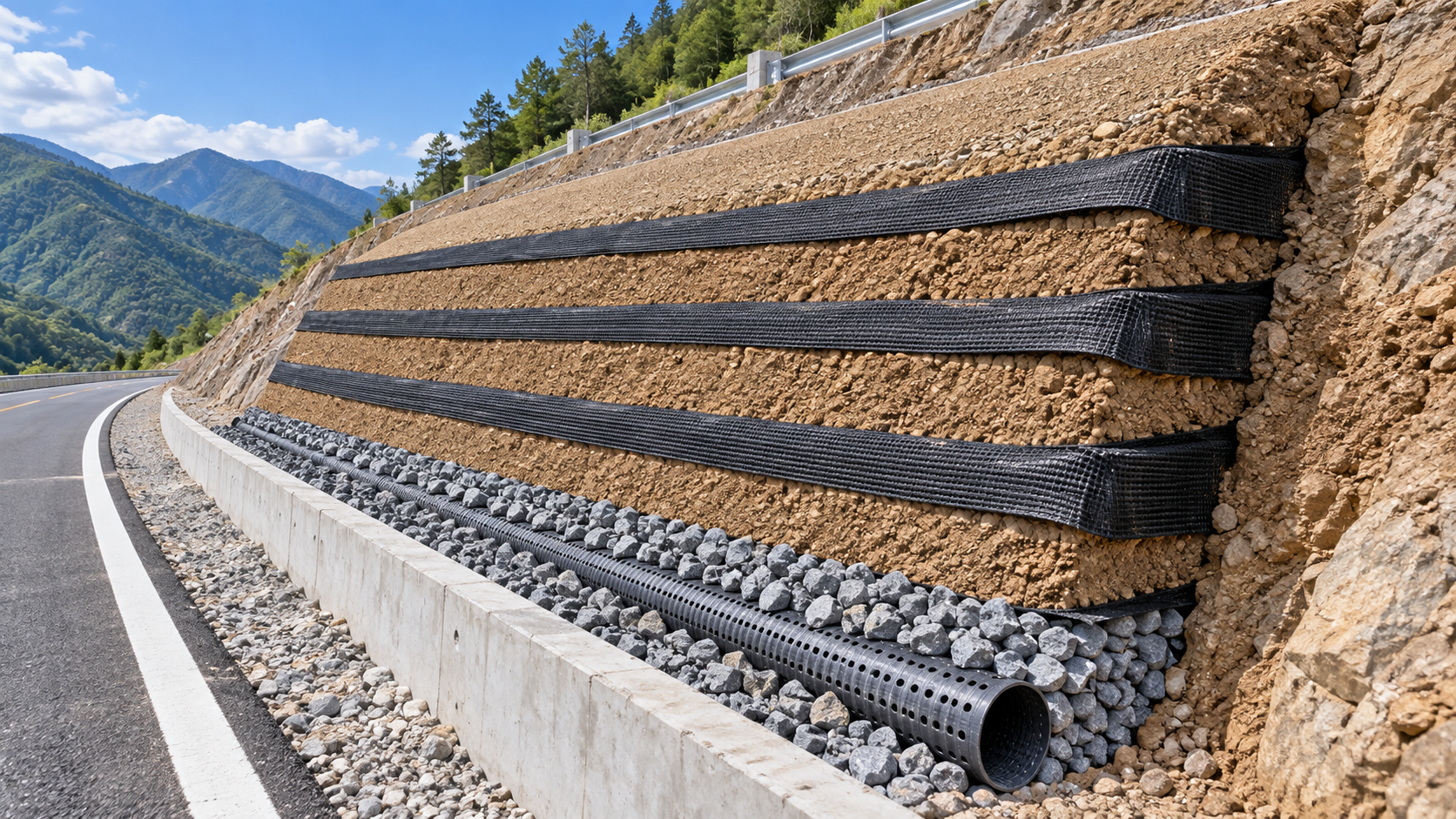When high strength geotextile fabrics are needed for steep slopes