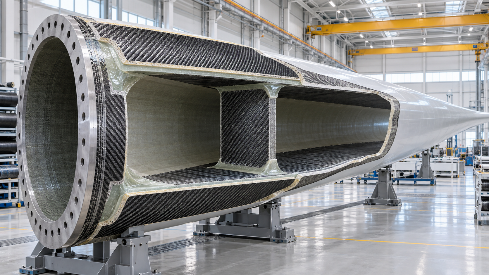 When does biaxial carbon reinforcement improve wind blade stiffness?
