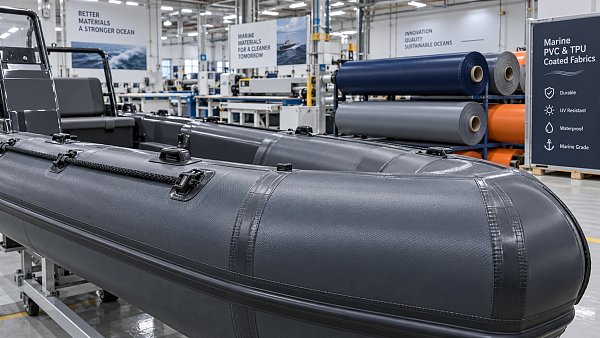 What drives the price of marine coated fabrics for inflatable boats?