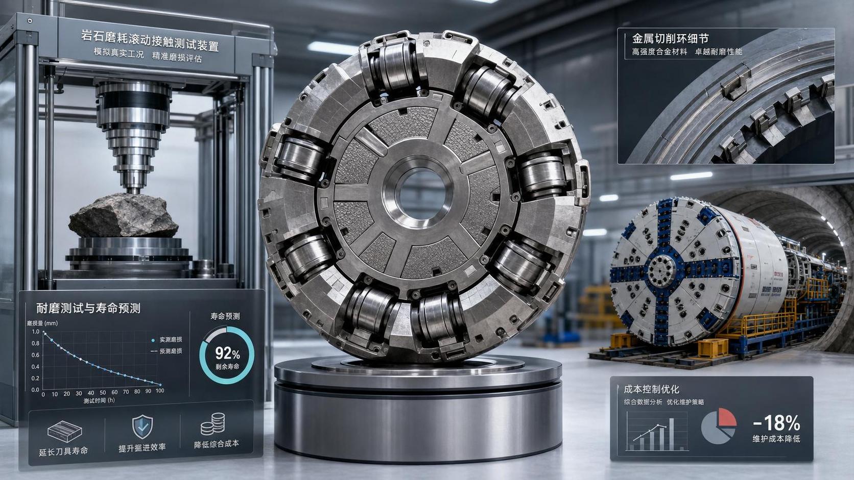 Disc Cutter Wear Testing Methods for Life Prediction and Cost Control