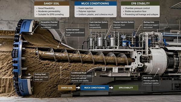 Muck Conditioning Systems for Sandy Soil: What Improves EPB Stability?