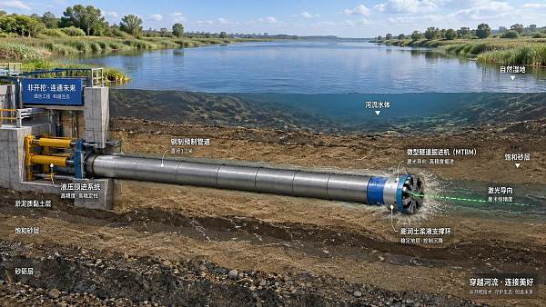 Can microtunneling be used under rivers without open-cut excavation?