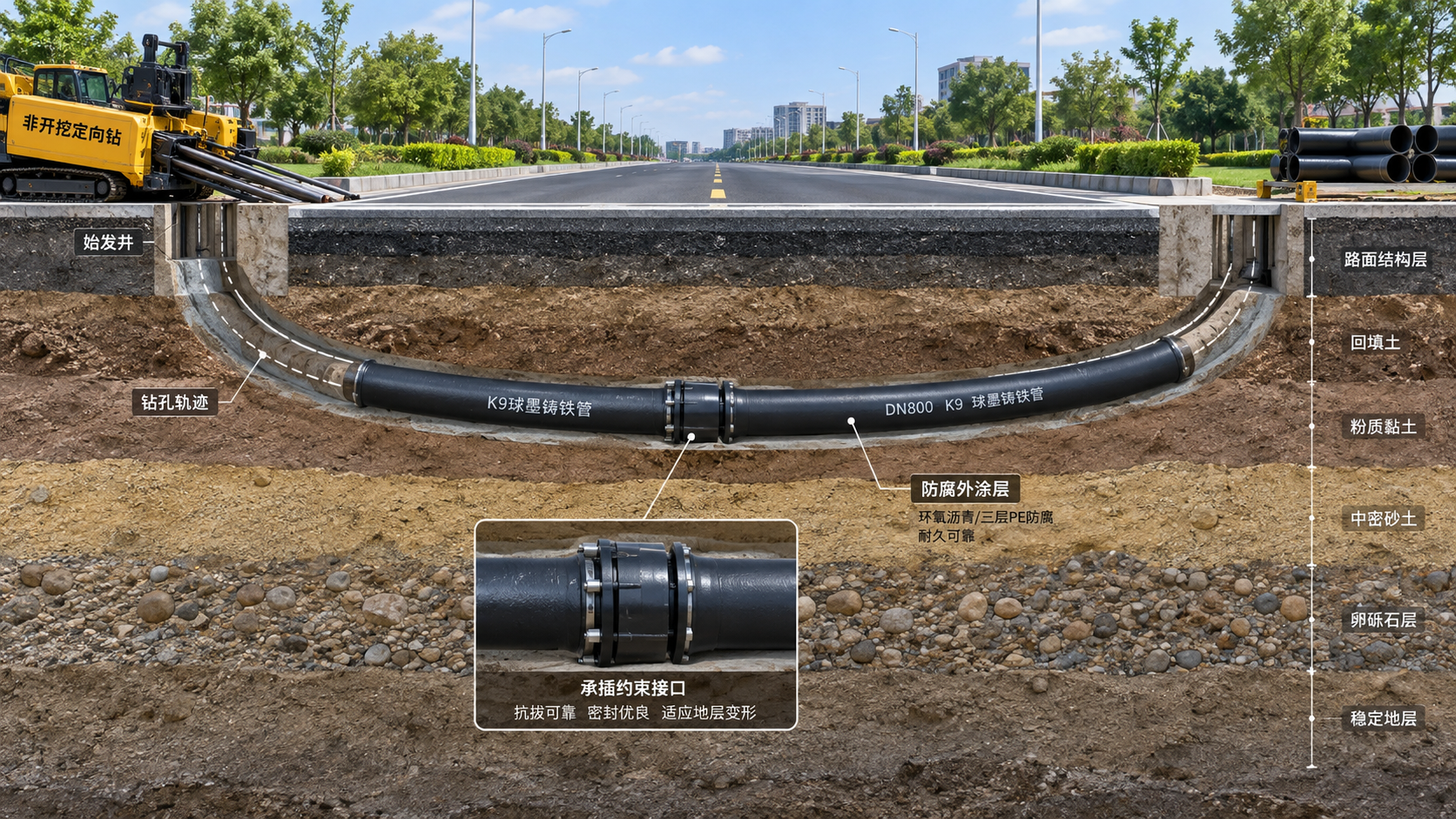 Specifying K9 Ductile Iron Pipe for Trenchless Utility Crossings