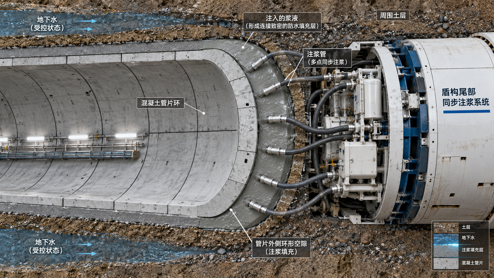How backfill grouting systems prevent groundwater inflow behind segments