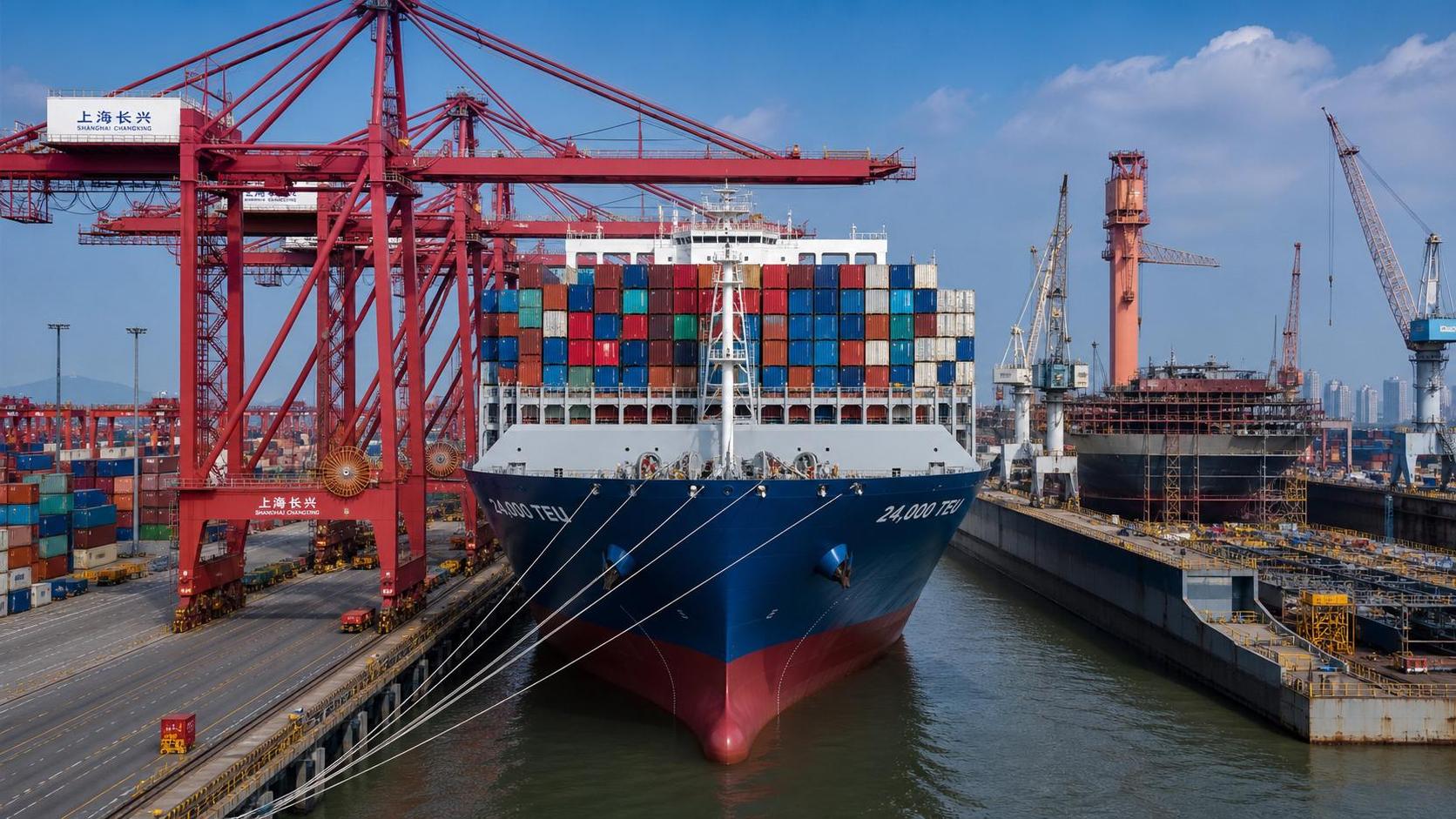 China 24,000 TEU Vessel Lead Time Extends to 28 Months