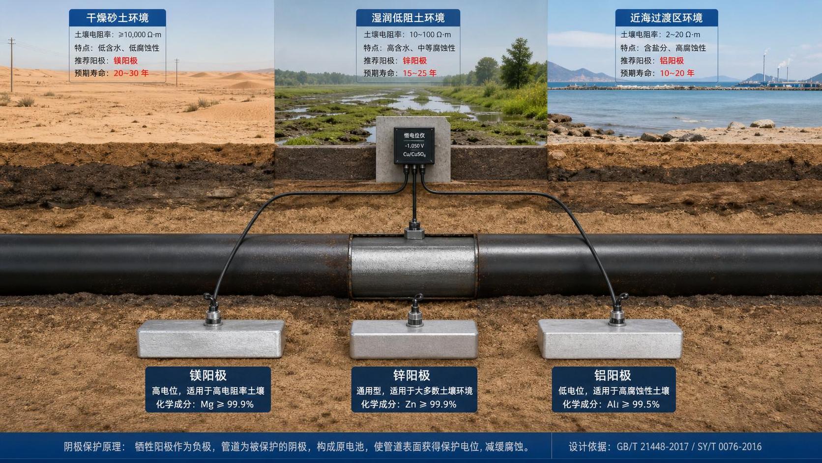 How to Choose Sacrificial Anodes: Material, Soil Resistivity, and Service Life