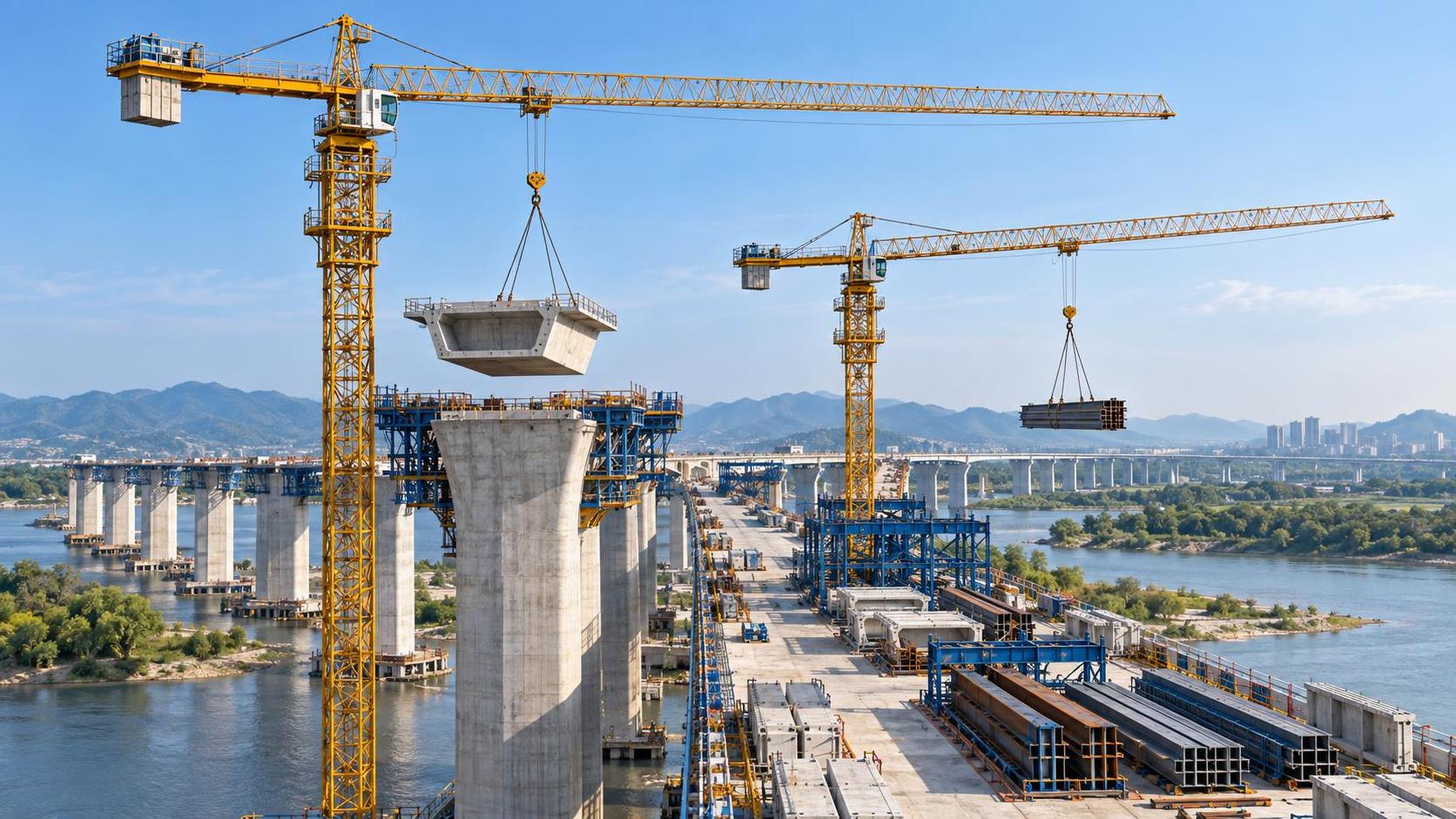 When do topless tower cranes make sense for bridge construction?