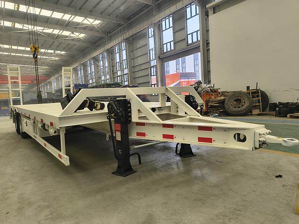 2 Axle Full Drawbar Flatbed Trailer with Ladder