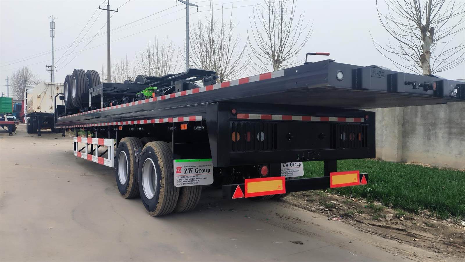 2 Axle Interlink Flatbed Semi Trailer