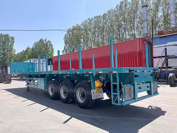3 Axle Flatbed Semi Trailer with Side Bar Stick Pipe