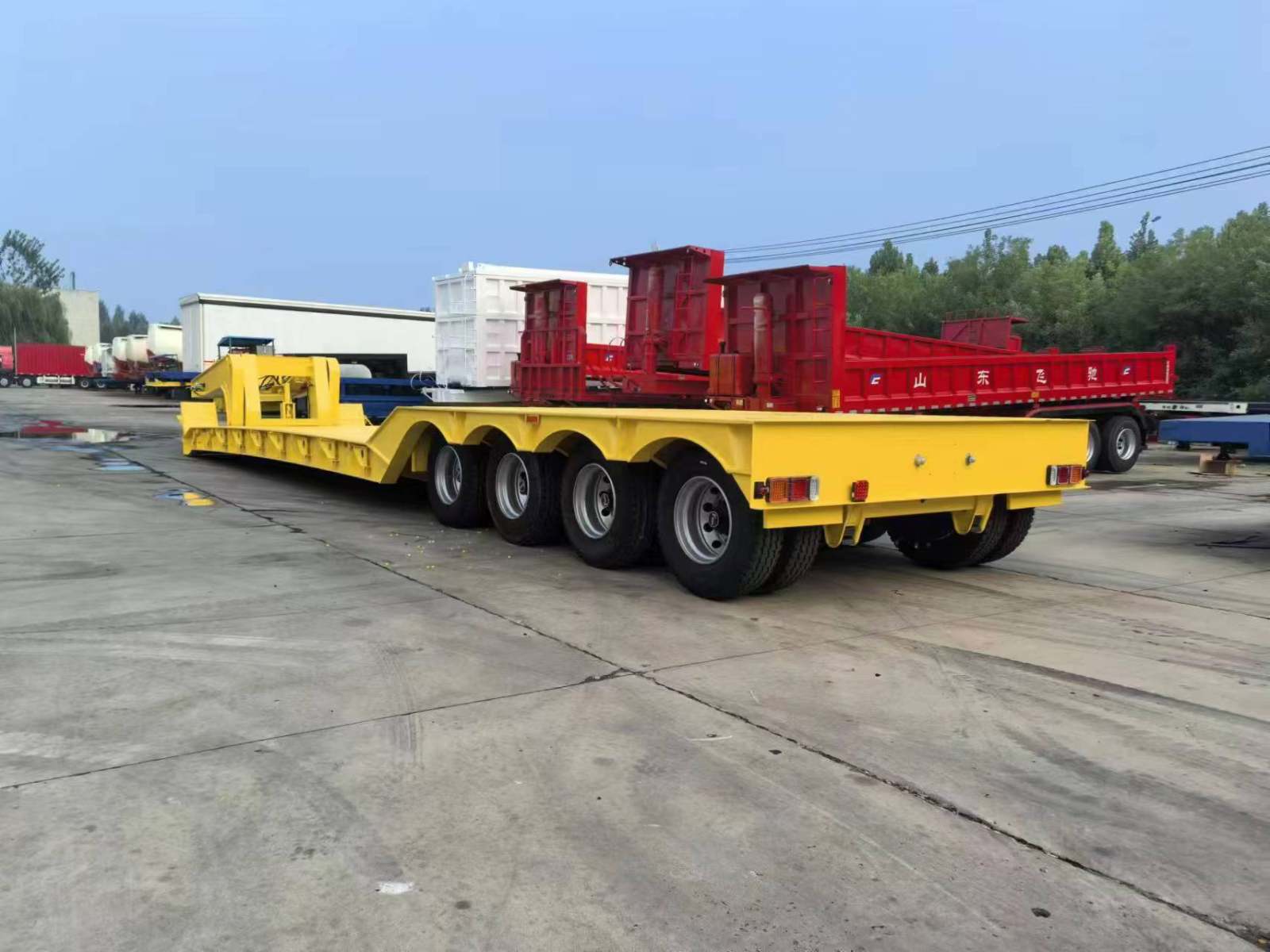 4 Axle Removable Gooseneck Lowbed Semi Trailer