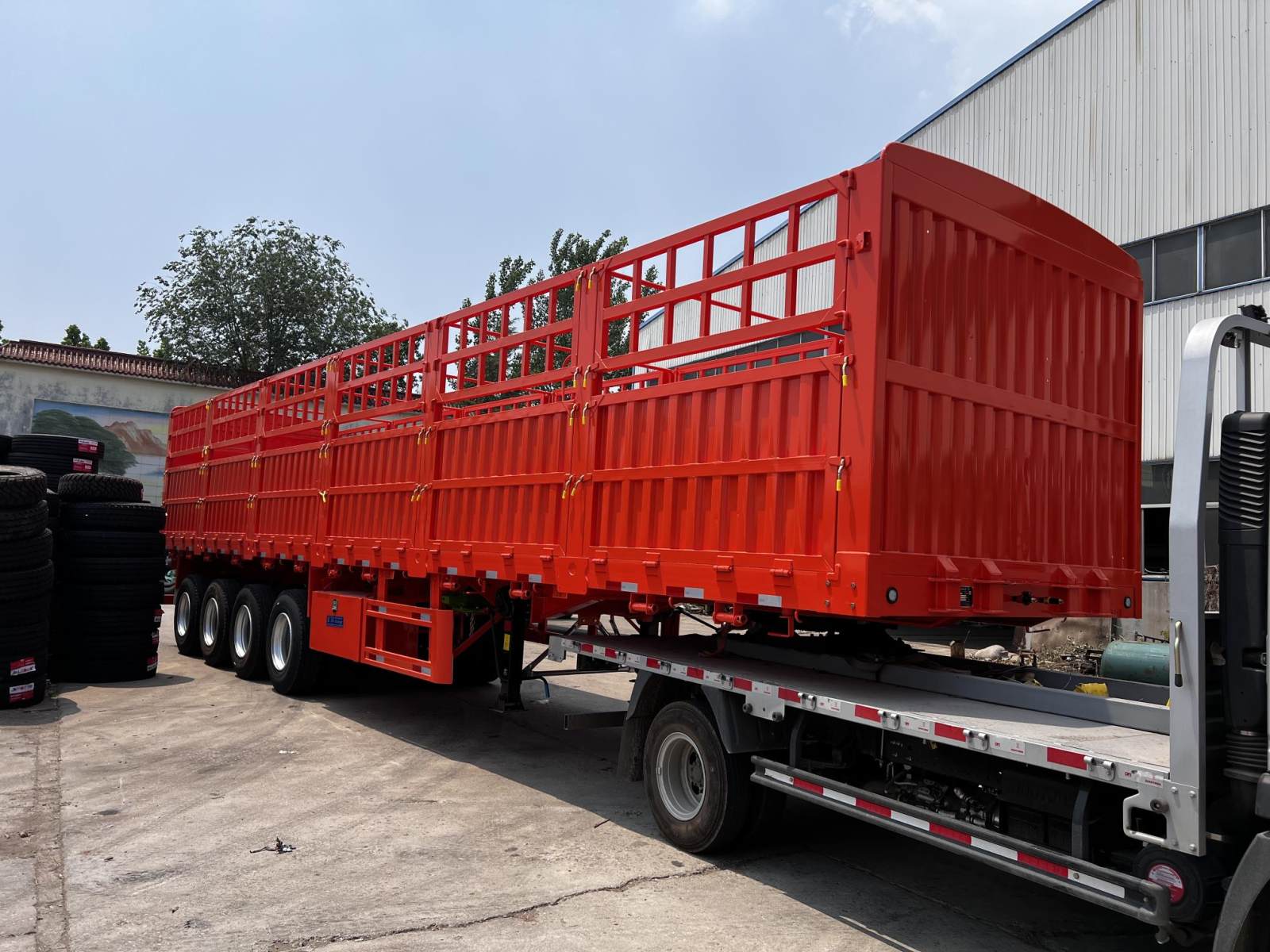 4 Axles Cargo Transport Fence trailer
