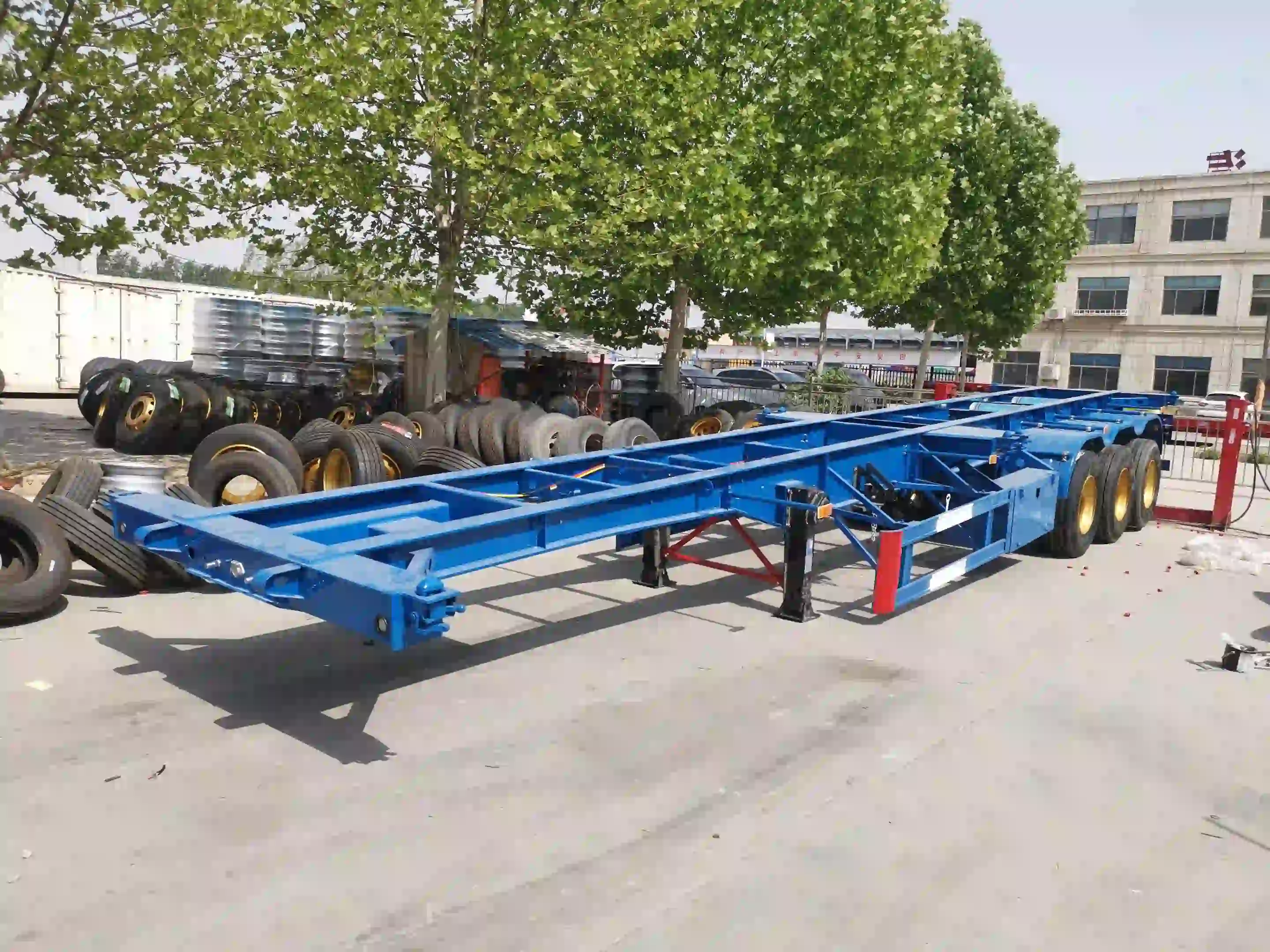 Remorque porte-conteneurs squelettique de 45 pieds à 3 essieux