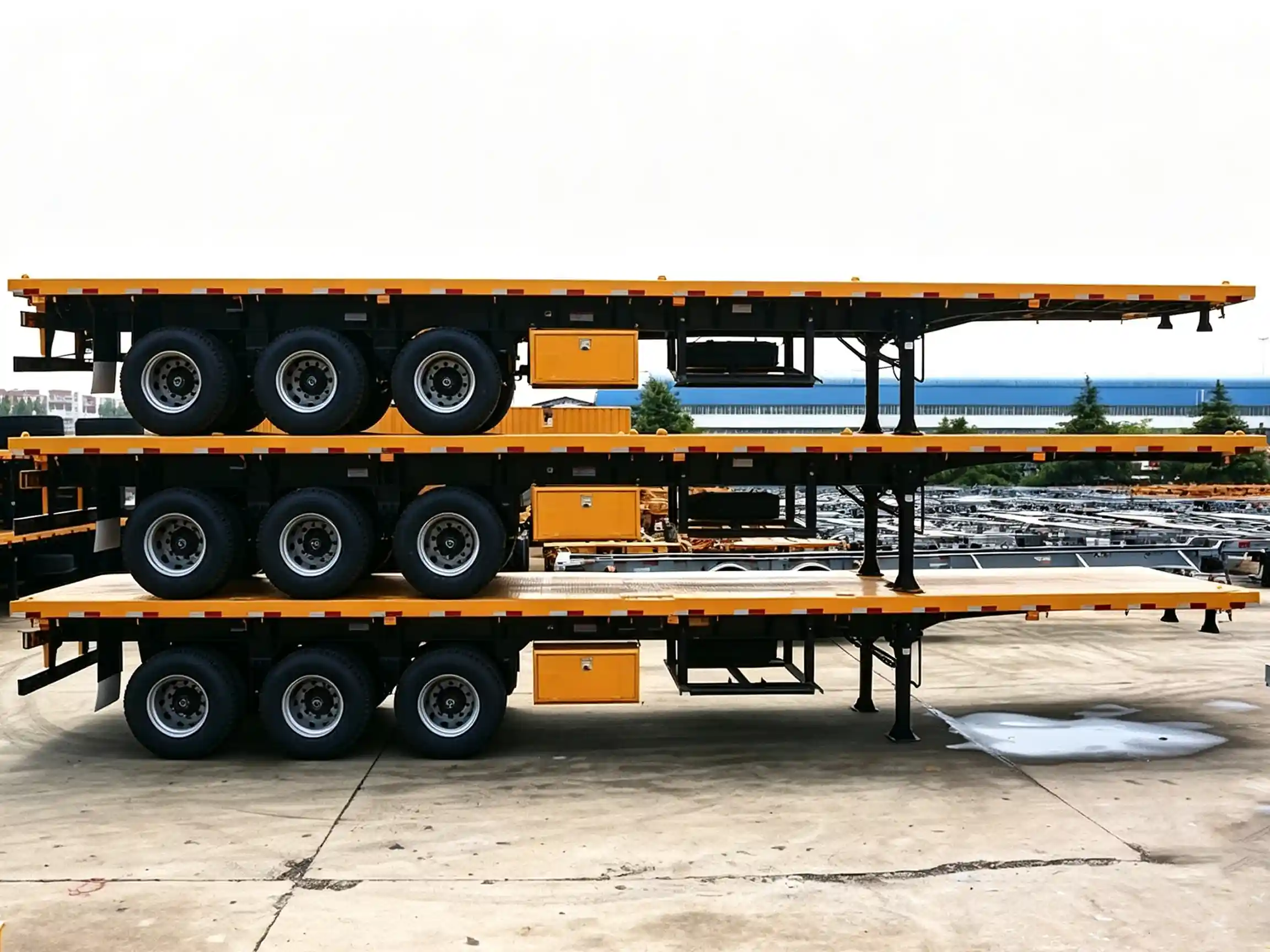 Trailer Semi Flatbed 3 Sumbu
