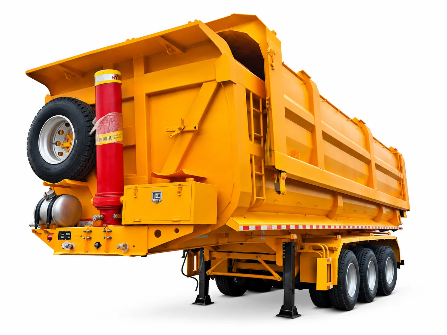 Semi-trailer Tipper 4-Gandar dengan Gandar Angkat Depan