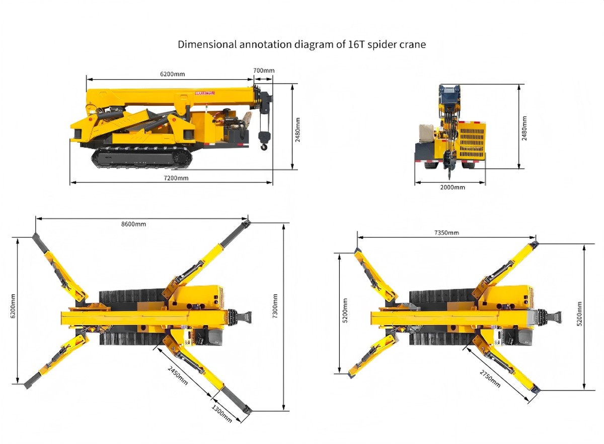 16T-Crawler Spider Crane