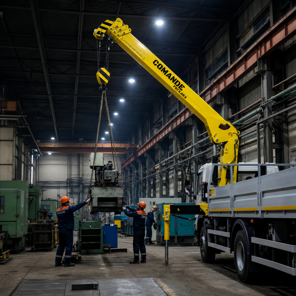 Which load moment protection features matter on articulated boom truck mounted cranes