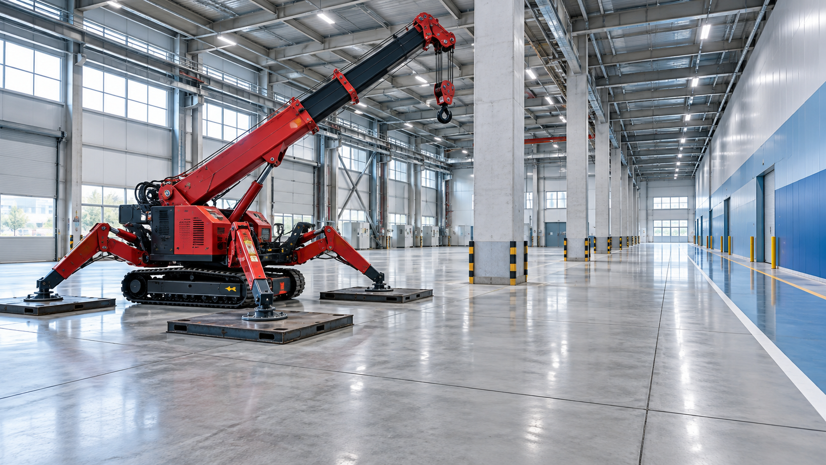 How to verify floor loading before using a crawler spider crane indoors