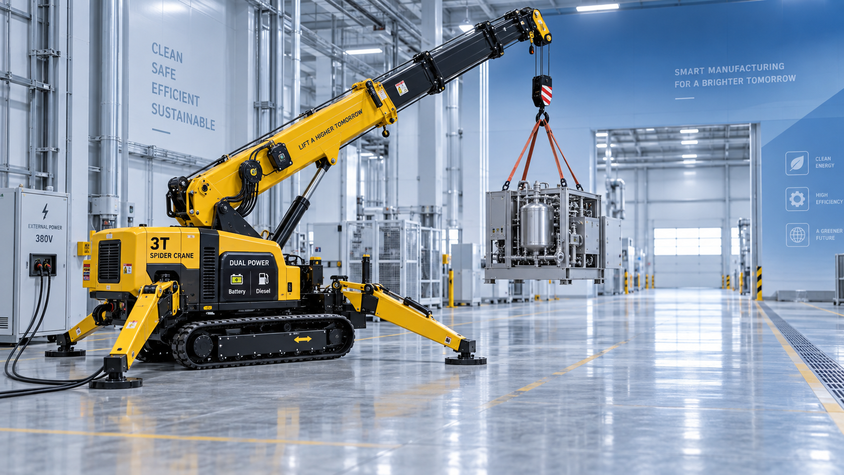 How to assess battery runtime for a 3Ton dual-power crawler spider crane
