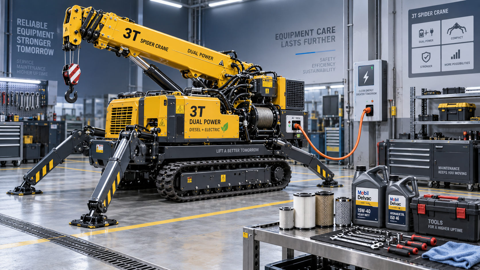 What maintenance costs should be budgeted for dual-power crawler cranes