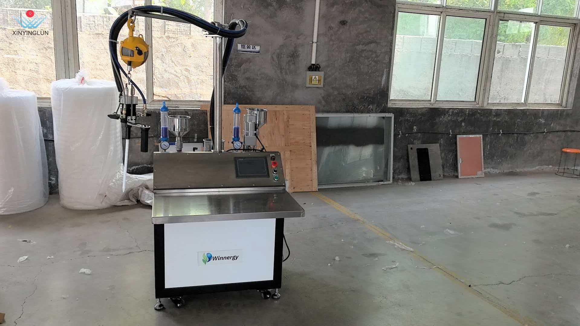 Potting machine for solar PV panel junction boxes