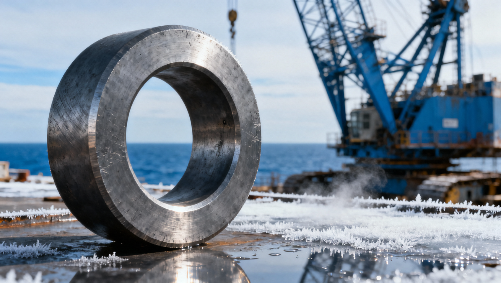 حواف فولاذية مطروقة لأذرع الرافعات البحرية: لماذا تتطلب ASTM A668 Class G اختبار شاربي ذو الشق V عند -40°C