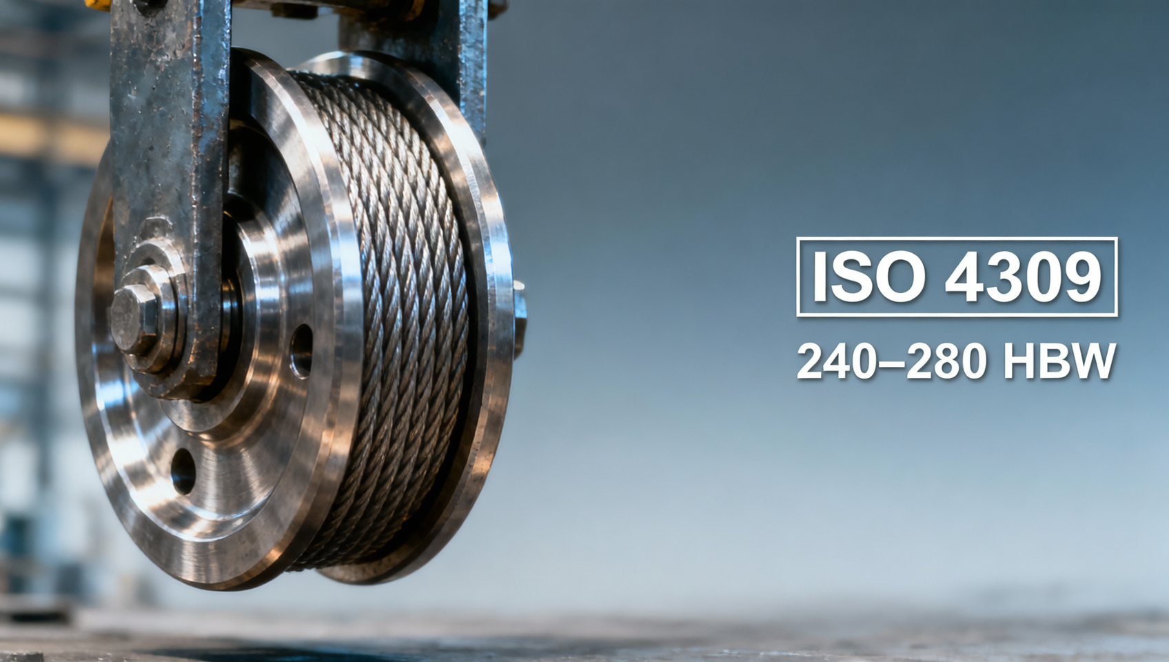 مطروقات بكرات الحبال للرافعات العلوية EOT: متطلبات الصلادة والتفاوتات الرئيسية وفق ISO 4309