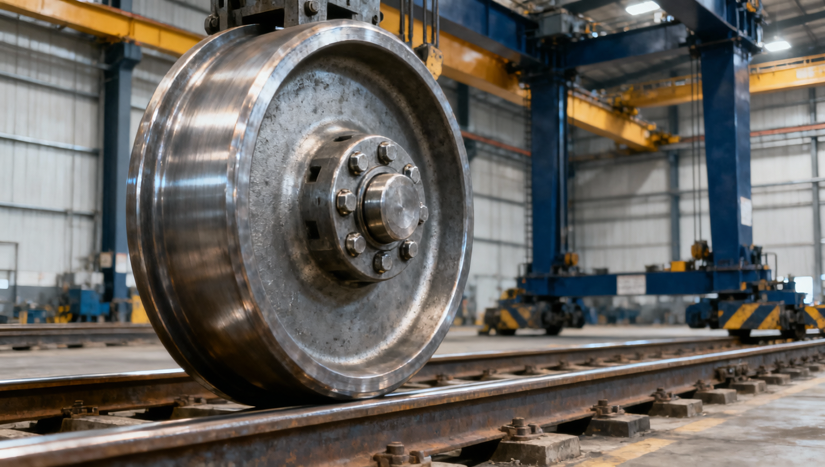 Can a larger heavy-duty EOT crane wheel assembly reduce rail stress?