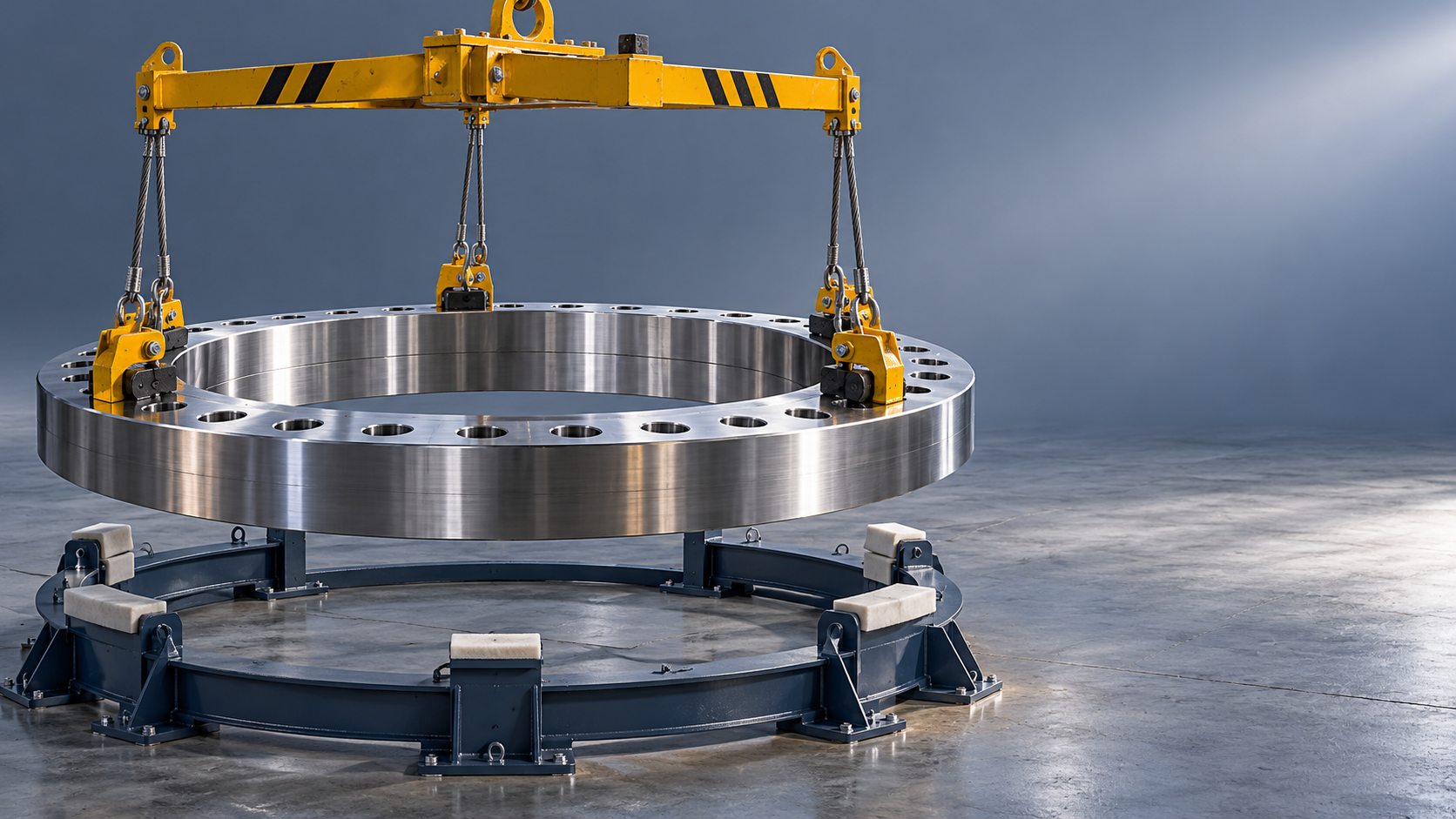 How to prevent distortion when lifting a large diameter flange