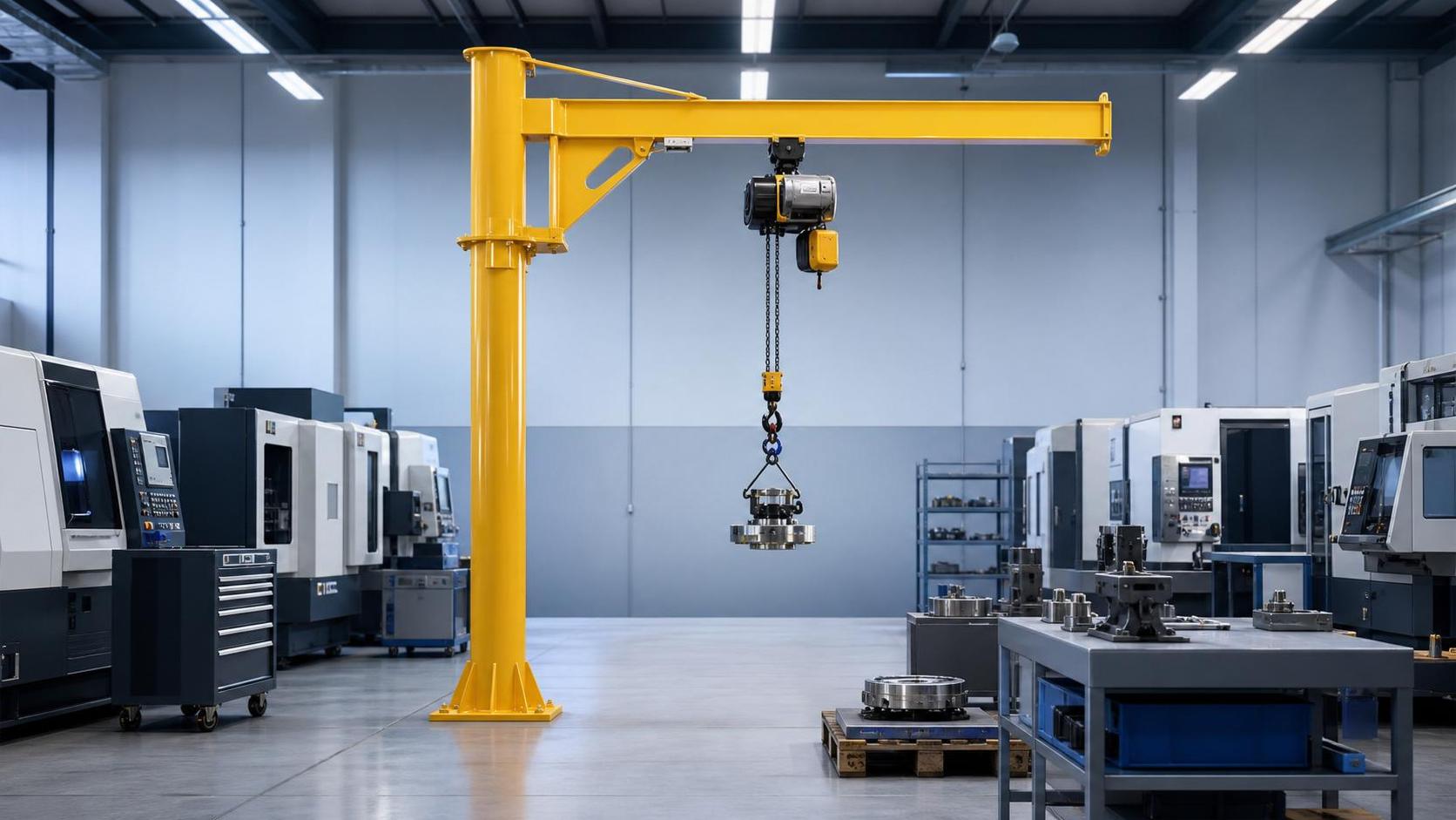 Jib Cranes for Workstations: Load Range, Rotation Options, and Installation Limits