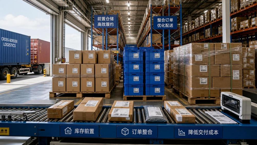 When does cross-border fulfillment reduce total delivery costs?