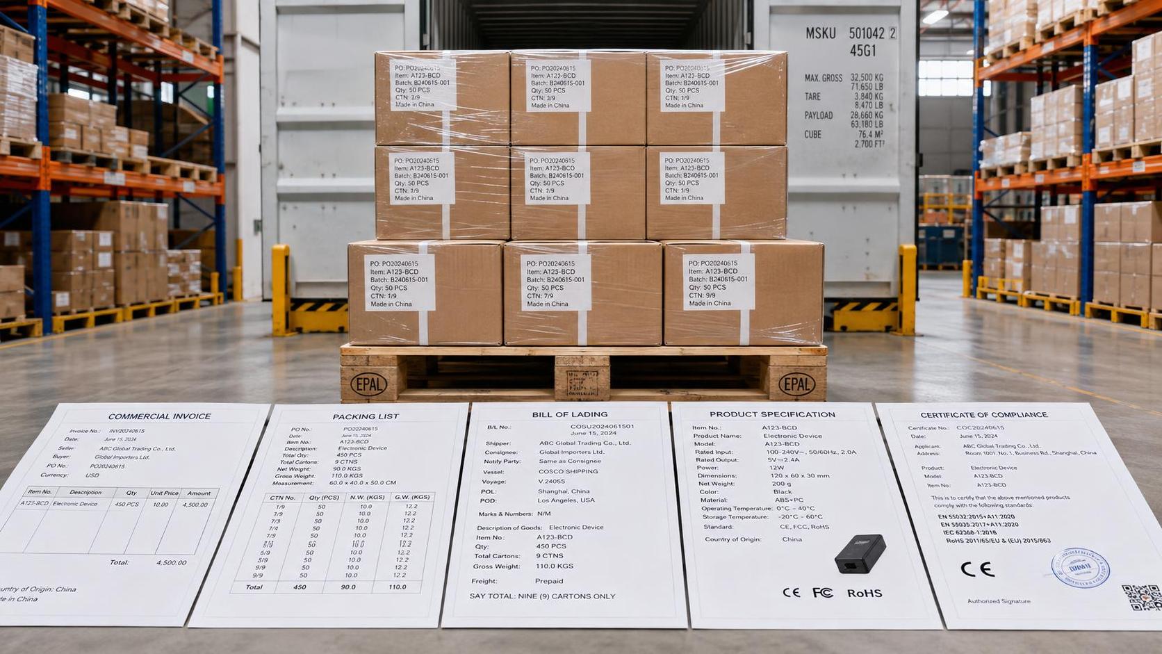 Which documents prove customs compliance requirements are met?