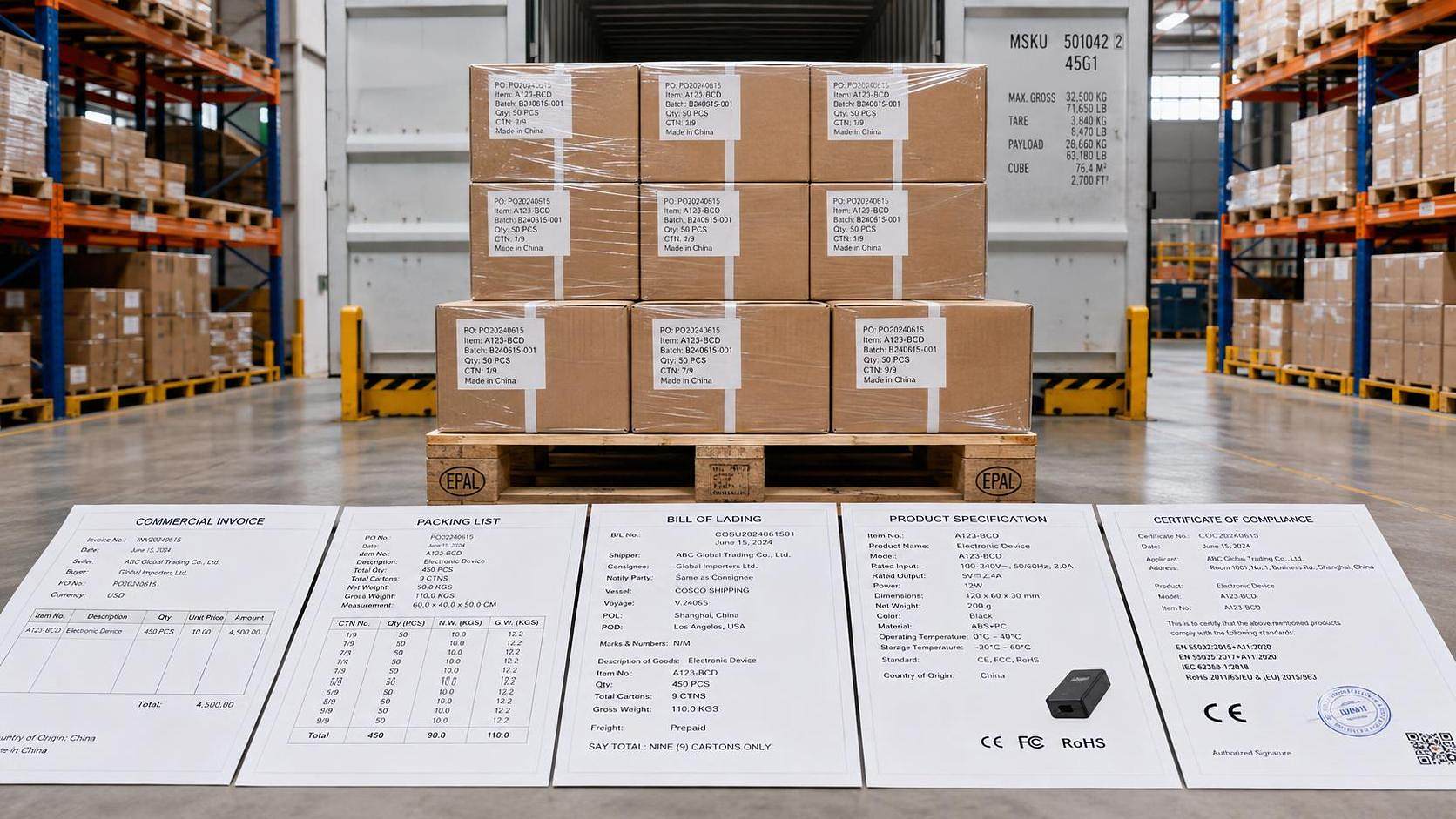 Which documents prove customs compliance requirements are met?