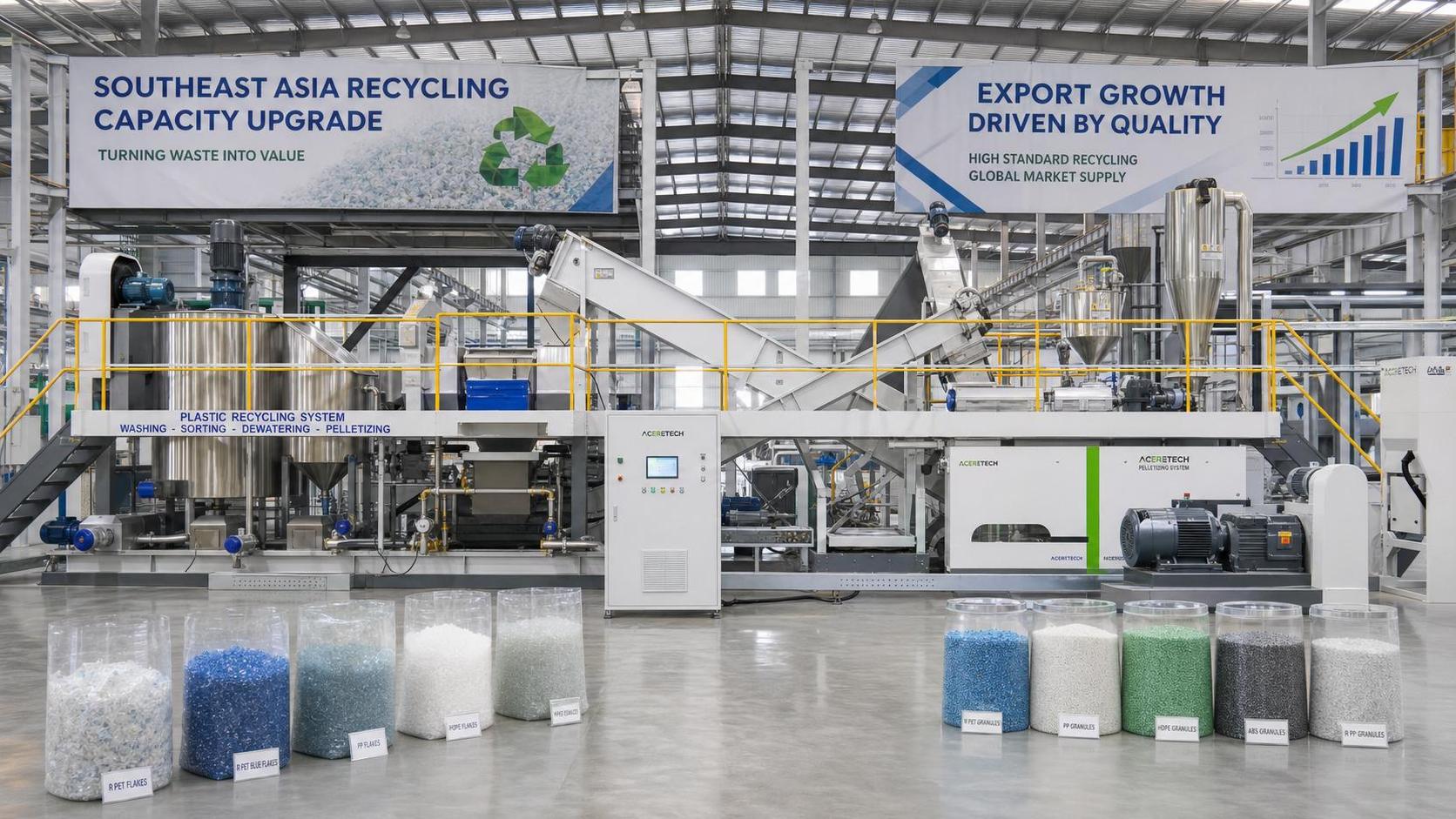 China's PCR Plastic Equipment Exports Rise 37% as Southeast Asia Leads