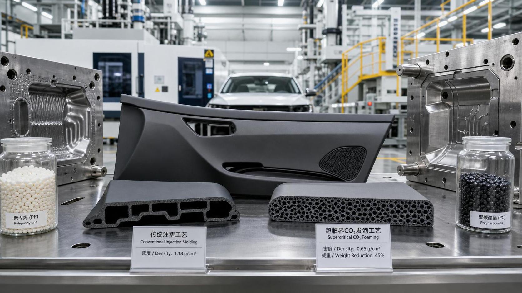 Supercritical CO2 Foaming for Automotive: Weight Reduction Limits and Process Trade-Offs